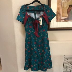 Voodoo Vixen Teal/Cherry Dress